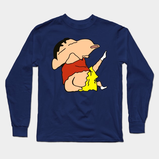 Shinchan Naughty Bum Kid Long Sleeve T-Shirt by Joker & Angel